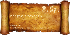 Merger Szeverin névjegykártya